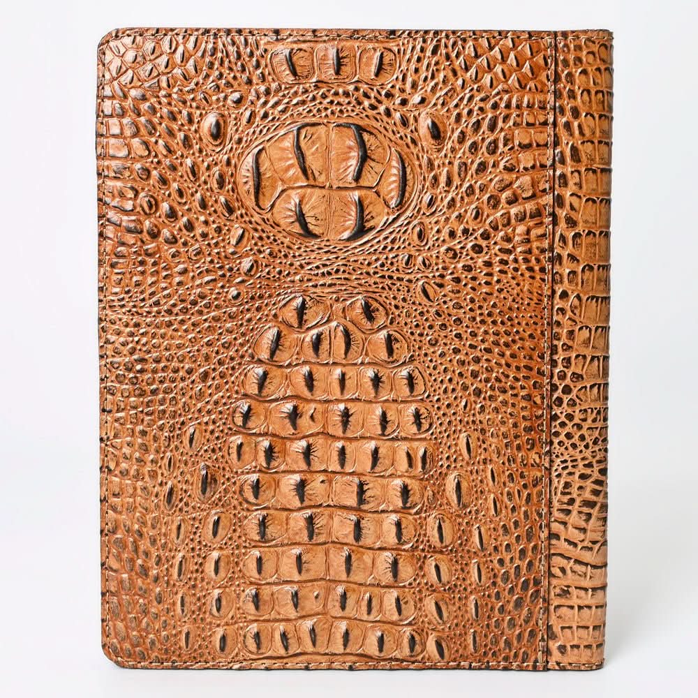 American Darling Portfolio Bag Hand Tooled Crocodile embossed Genuine Leather women bag western handbag purse