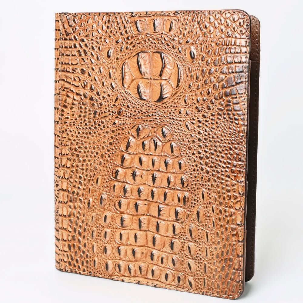 American Darling Portfolio Bag Hand Tooled Crocodile embossed Genuine Leather women bag western handbag purse