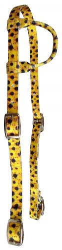 Sunflower Print Design Nylon One Ear Headstall