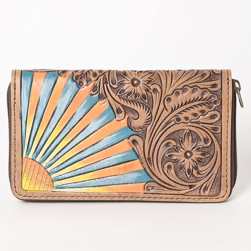 OHLAY WALLET Hand Tooled  Genuine Leather women bag western handbag purse