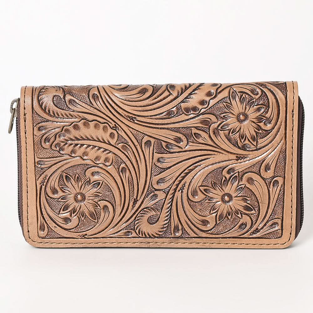 OHLAY WALLET Hand Tooled  Genuine Leather women bag western handbag purse
