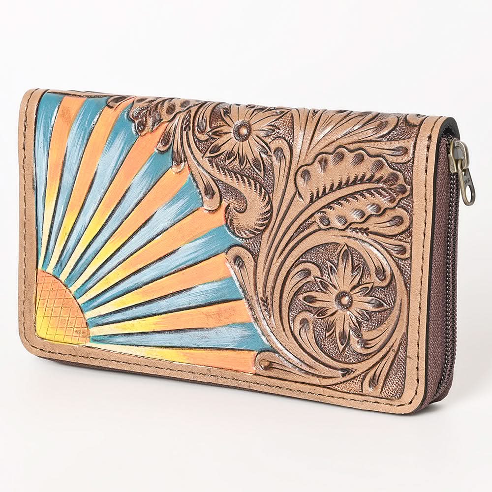 OHLAY WALLET Hand Tooled  Genuine Leather women bag western handbag purse