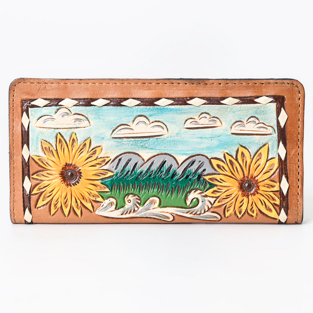 OHLAY WALLET Hand Tooled  Genuine Leather women bag western handbag purse