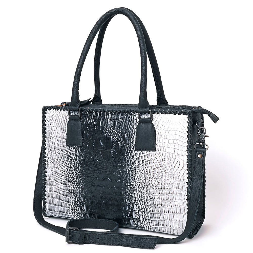 American Darling ADBG1217 Crocodile Embossed Genuine Leather Women Bag Western Handbag Purse