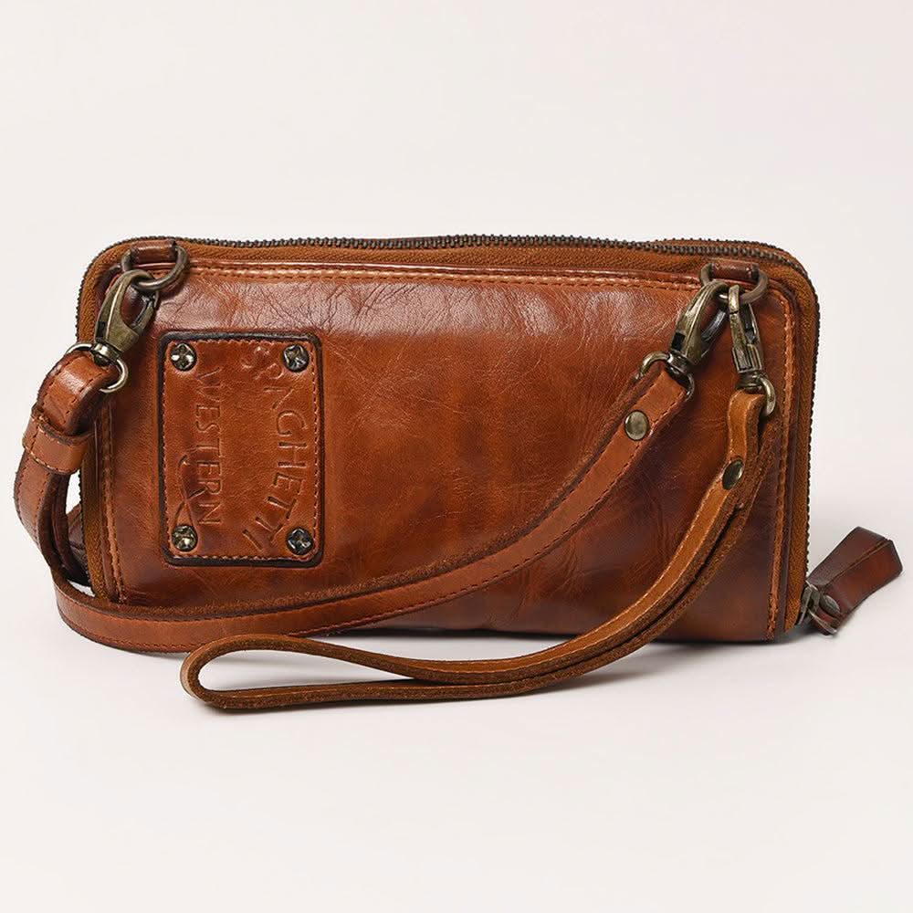 Spaghetti Western Swc433Cg Coin Purse Vintage Handmade Drum Dyed Genuine European Cowhide Leather Women Bag Western Handbag Purse