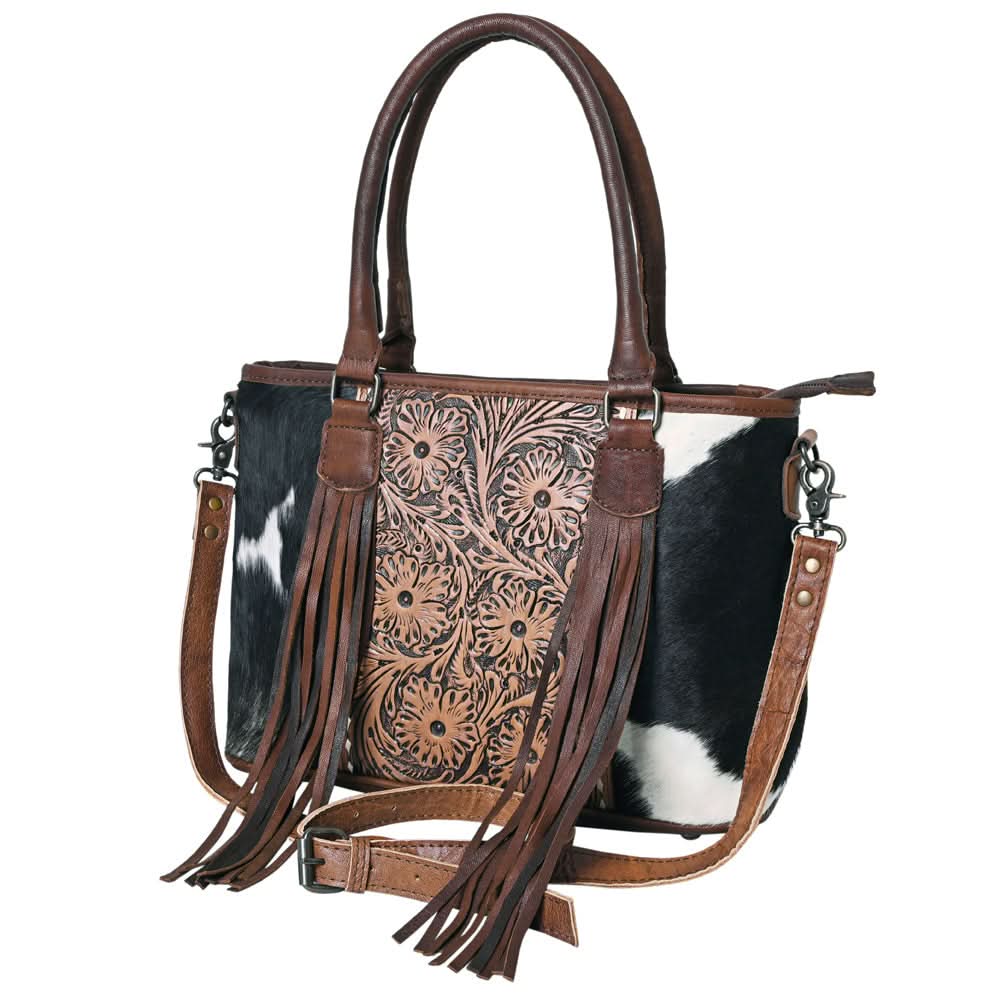 OHLAY KBG235 TOTE Hand Tooled Hair-on Genuine Leather women bag western handbag purse