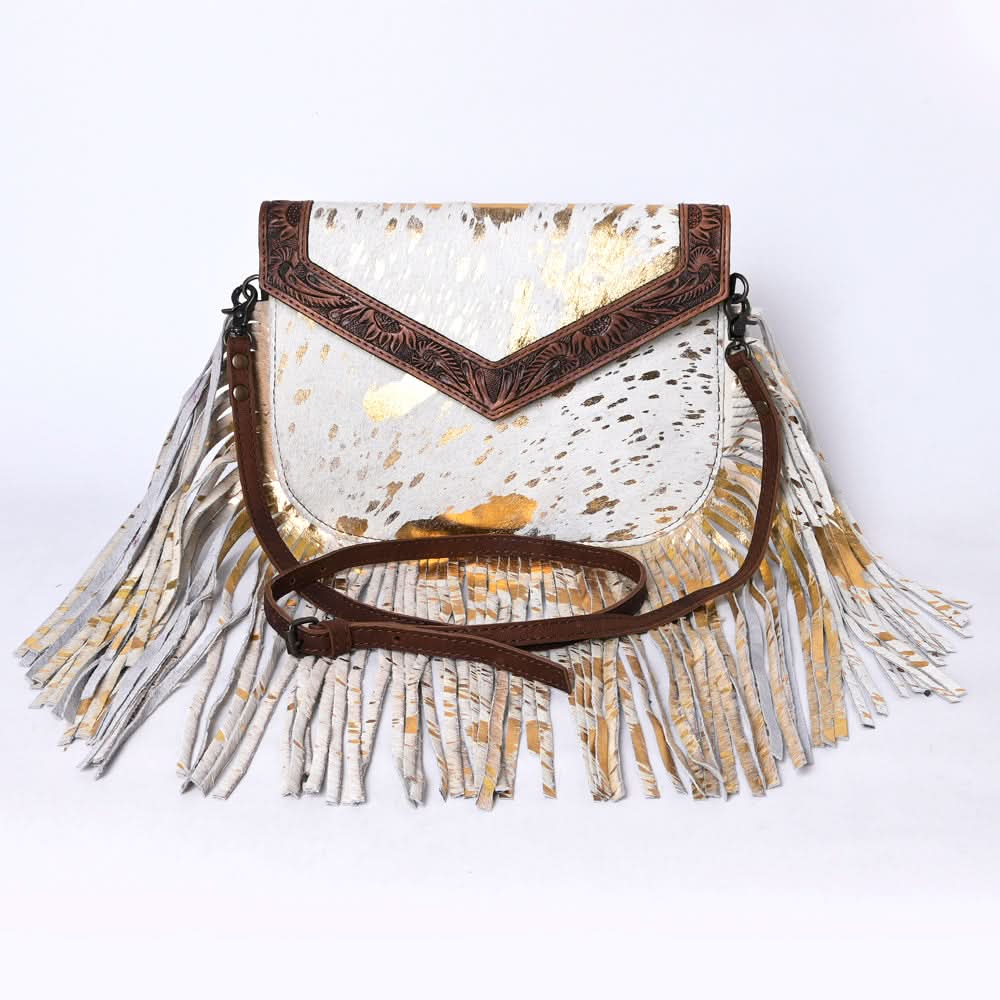 OHLAY KBG243 ENVELOPE Hand Tooled Hair-on Genuine Leather women bag western handbag purse