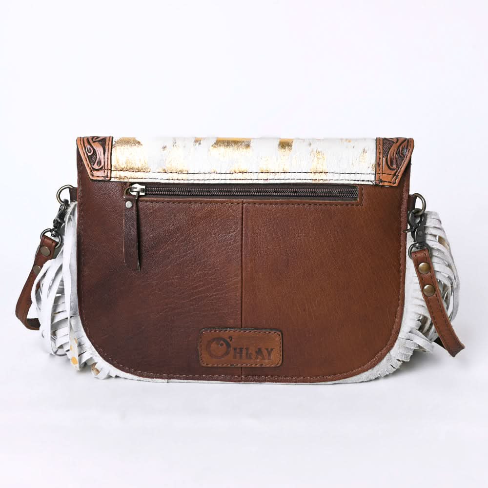 OHLAY KBG243 ENVELOPE Hand Tooled Hair-on Genuine Leather women bag western handbag purse