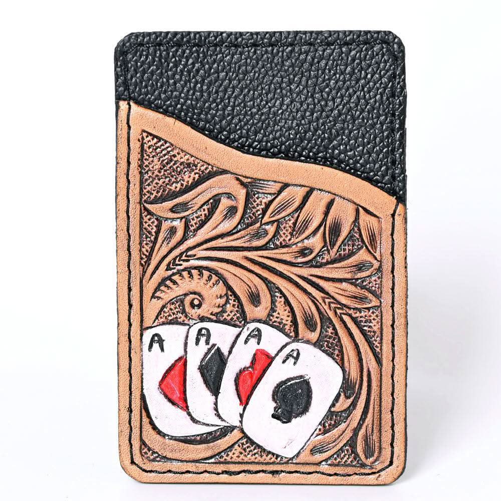 OHLAY KBG247 Card-Holder Hand Tooled Genuine Leather women bag western handbag purse