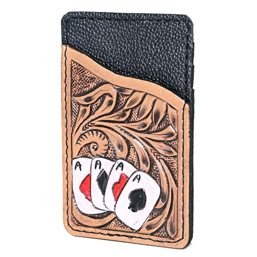 OHLAY KBG247 Card-Holder Hand Tooled Genuine Leather women bag western handbag purse