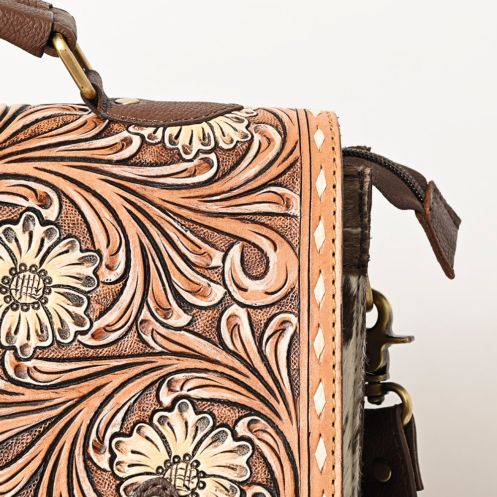 American Darling ADBGA423 Hand Tooled Hair-On Genuine Leather Women Bag Western Handbag Purse