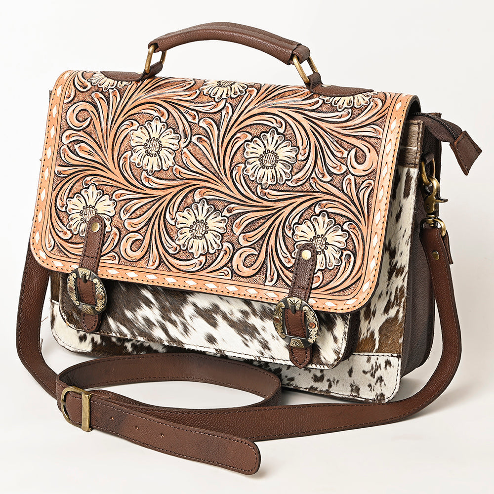 American Darling ADBGA423 Hand Tooled Hair-On Genuine Leather Women Bag Western Handbag Purse