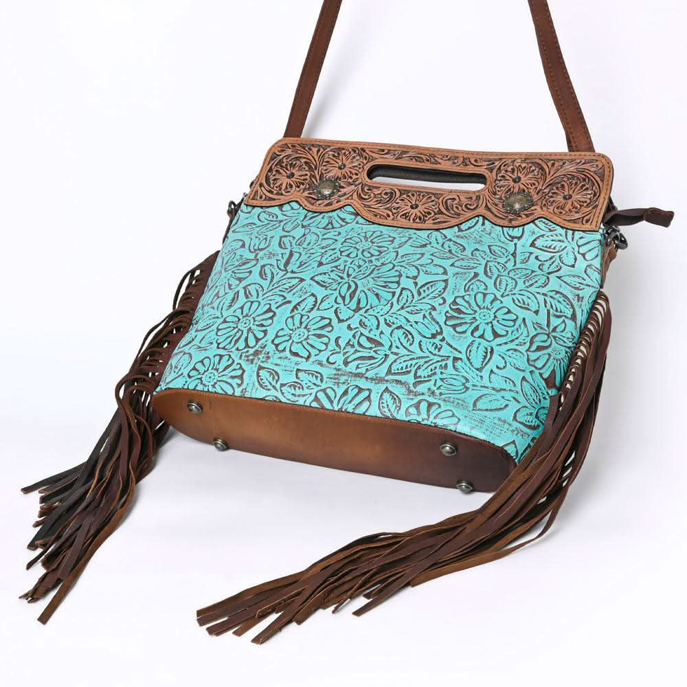 OHLAY KBG314 Clutch Hand Tooled Embossed Genuine Leather women bag western handbag purse