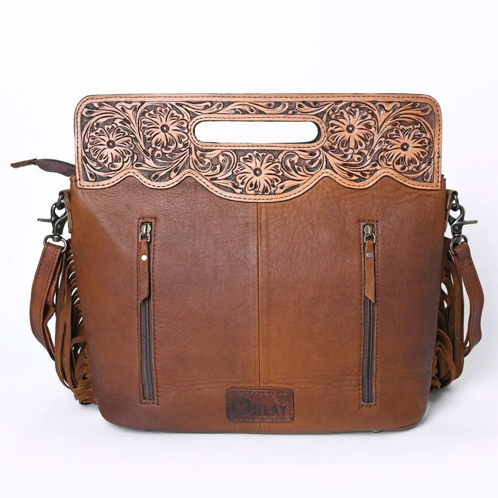 OHLAY KBG314 Clutch Hand Tooled Embossed Genuine Leather women bag western handbag purse