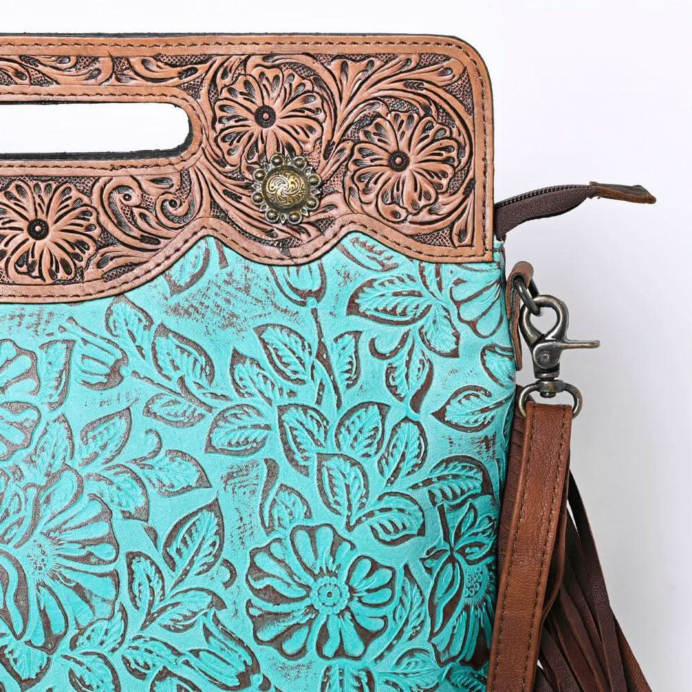 OHLAY KBG314 Clutch Hand Tooled Embossed Genuine Leather women bag western handbag purse