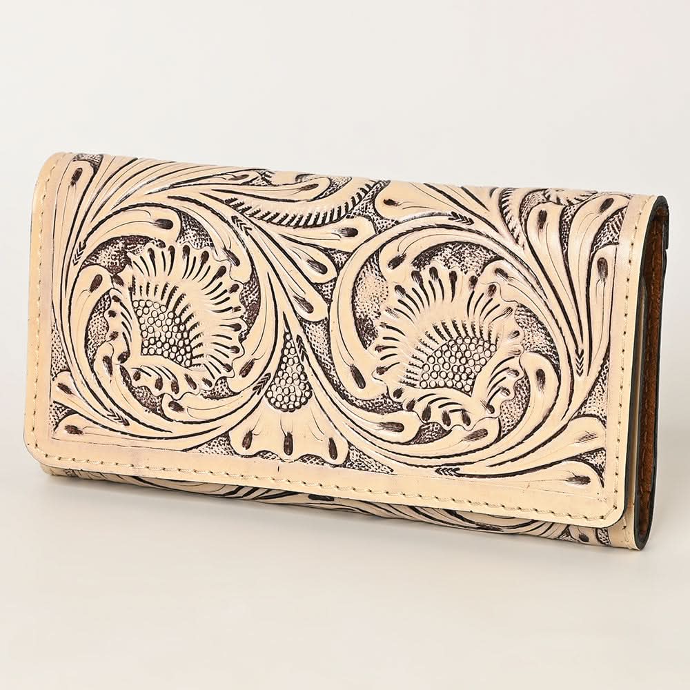 OHLAY WALLET Hand Tooled  Genuine Leather women bag western handbag purse