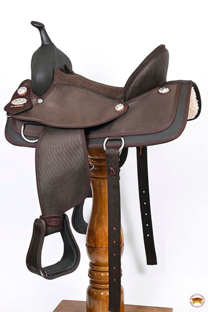 Hilason Horse Trail Pleasure Endurance Synthetic Saddle Brown