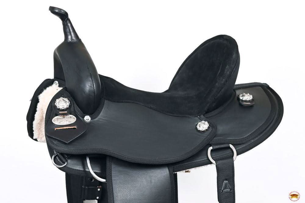 Hilason Horse Trail Pleasure Endurance Synthetic Saddle Black
