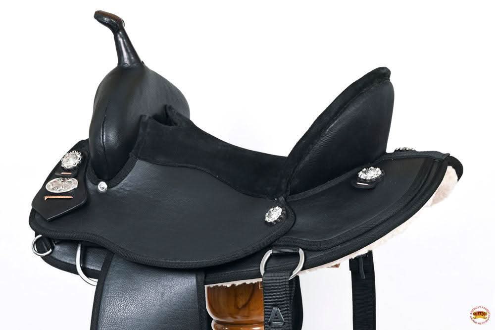 Hilason Horse Trail Pleasure Endurance Synthetic Saddle Black