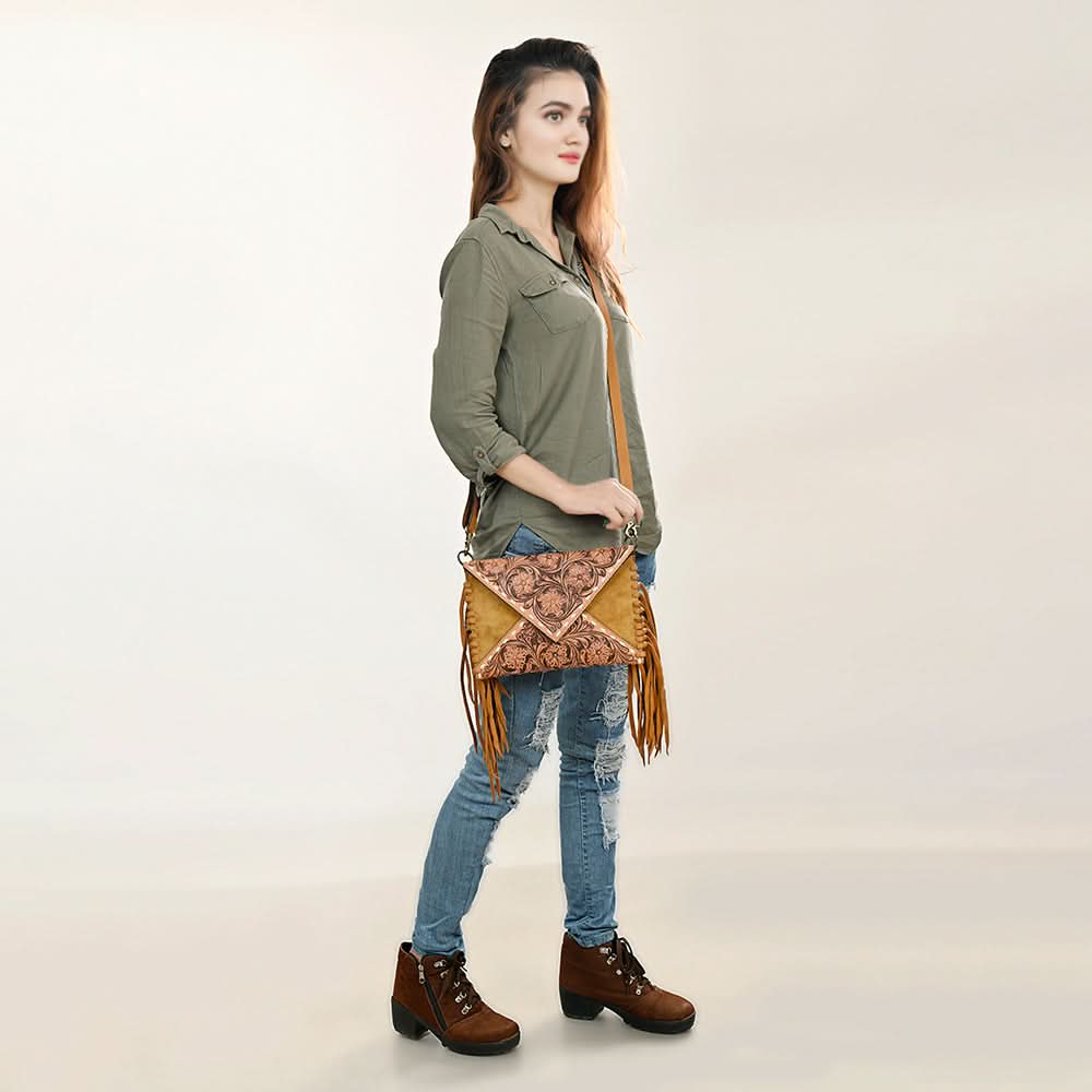 ADBGA434 American Darling Hand Tooled Genuine Leather Women Bag Western Handbag Purse