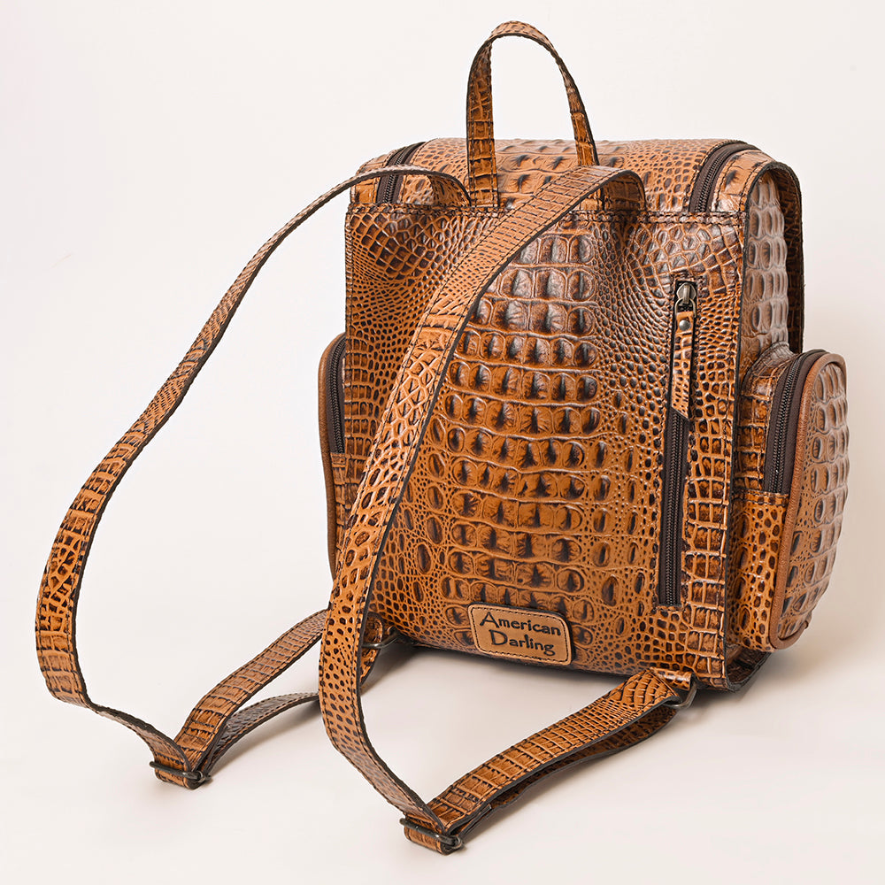 American Darling ADBG1250 Crocodile Embossed Genuine Leather Women Bag Western Handbag Purse
