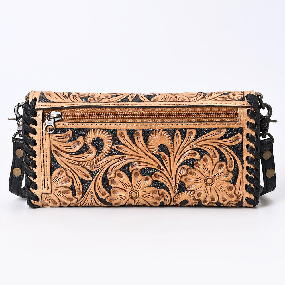 Wallet Hand Tooled Genuine Leather women bag western handbag purse