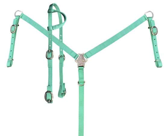 Nylon One ear Headstall and Breast collar set.