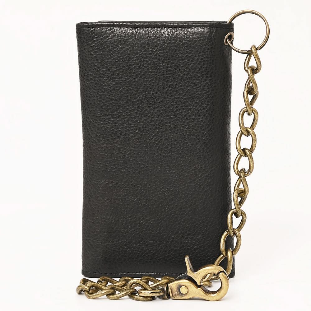 AMERICAN TANNER Genuine Leather Long Bifold Wallet For Men Women H6.5 X W3.25 X D1