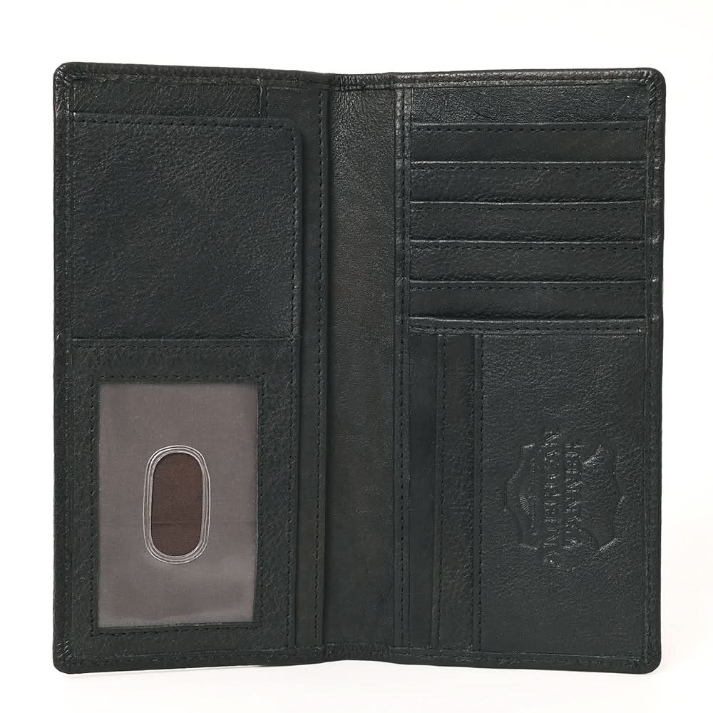 AMERICAN TANNER Genuine Leather Long Bifold Wallet For Men Women H7 X W3