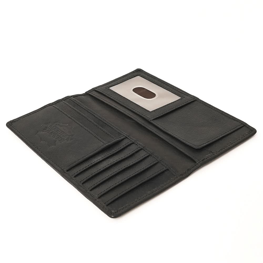 AMERICAN TANNER Genuine Leather Long Bifold Wallet For Men Women H7 X W3