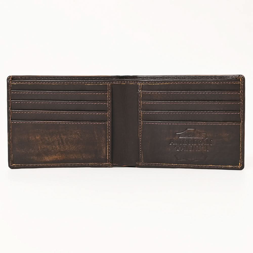 AMERICAN TANNER Genuine Leather Hand Burnished Bifold Wallet For Men Women H3.5 X W4.75 X D0.5