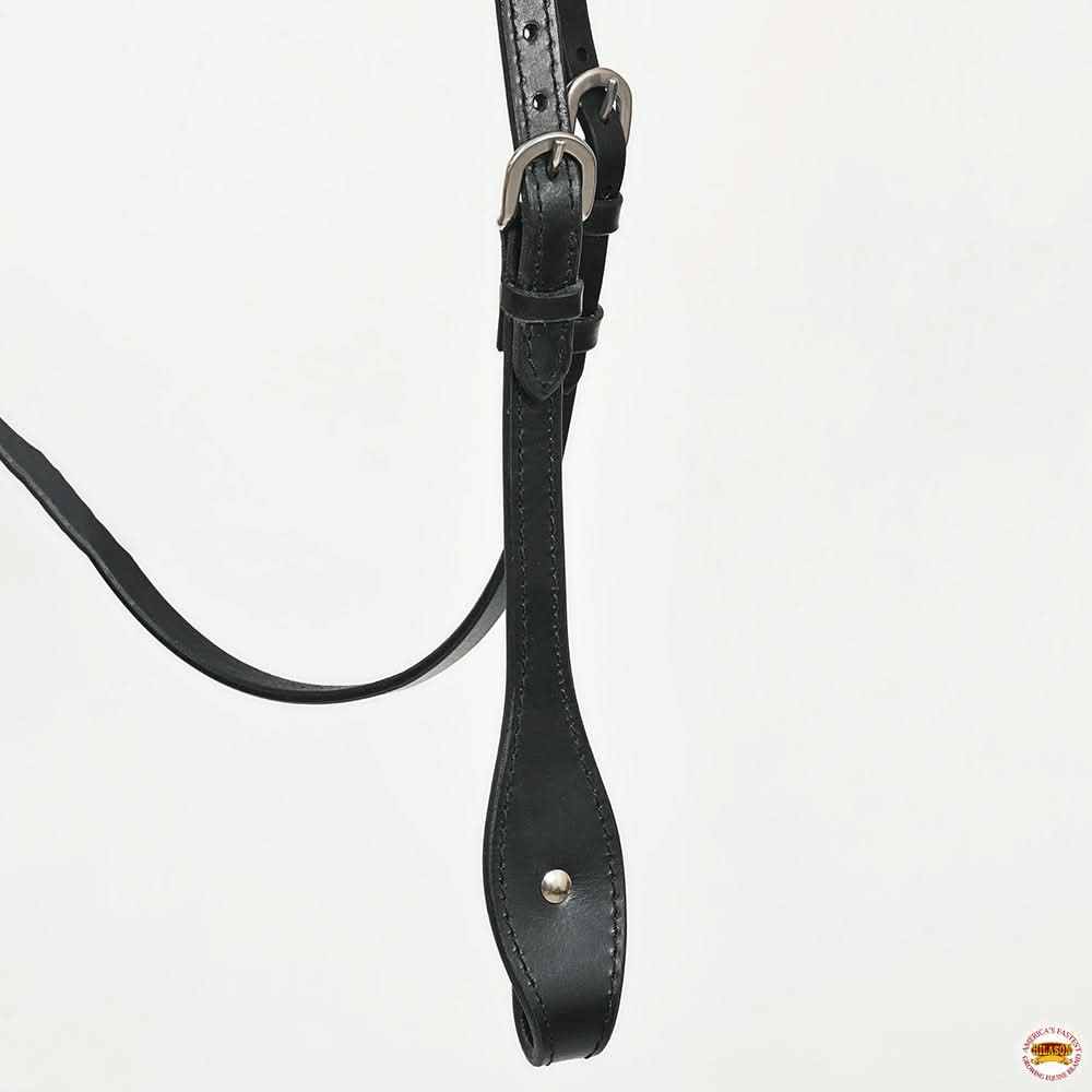 Hilason Western Horse Genuine Leather Headstall Bridle Engraved GS Concho Black
