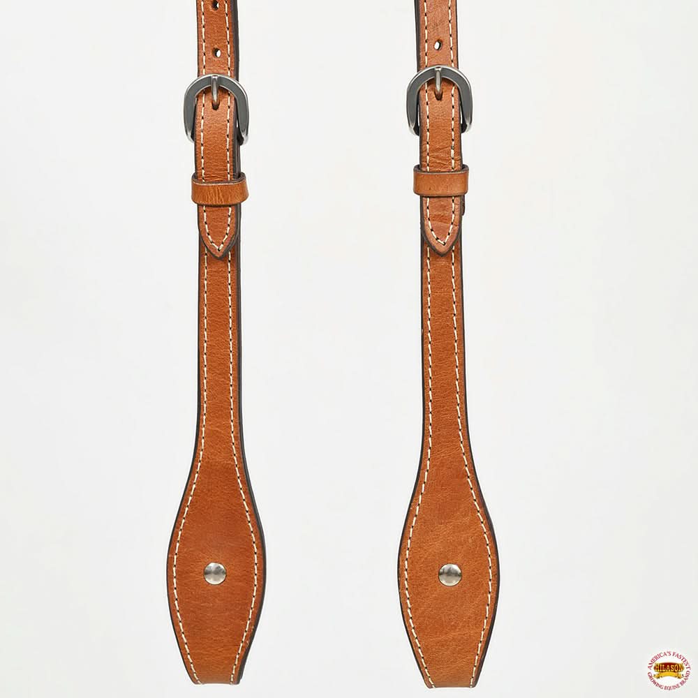 Hilason Western Horse Genuine Leather One Ear Headstall Bridle Engraved GS Concho Chestnut