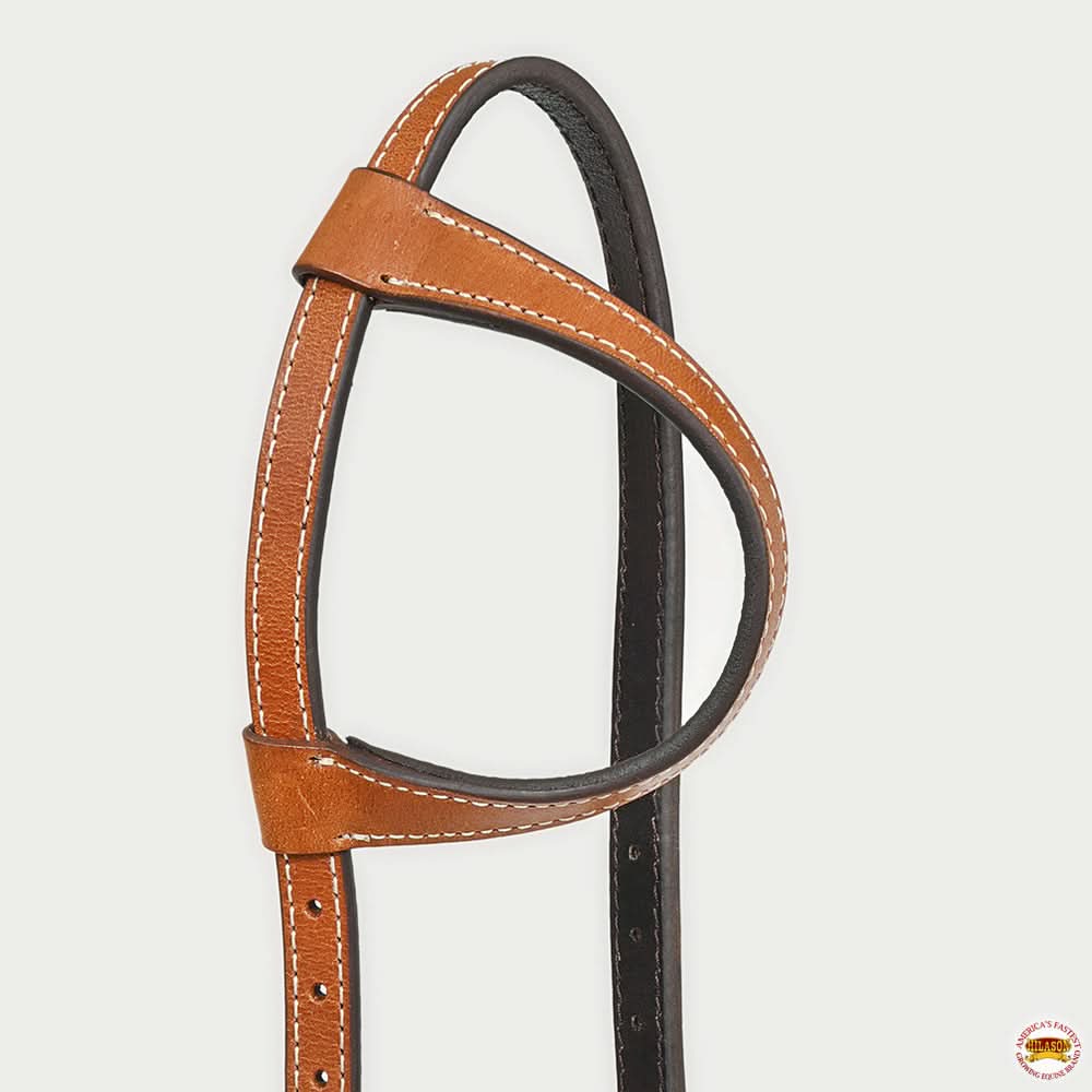 Hilason Western Horse Genuine Leather One Ear Headstall Bridle Engraved GS Concho Chestnut