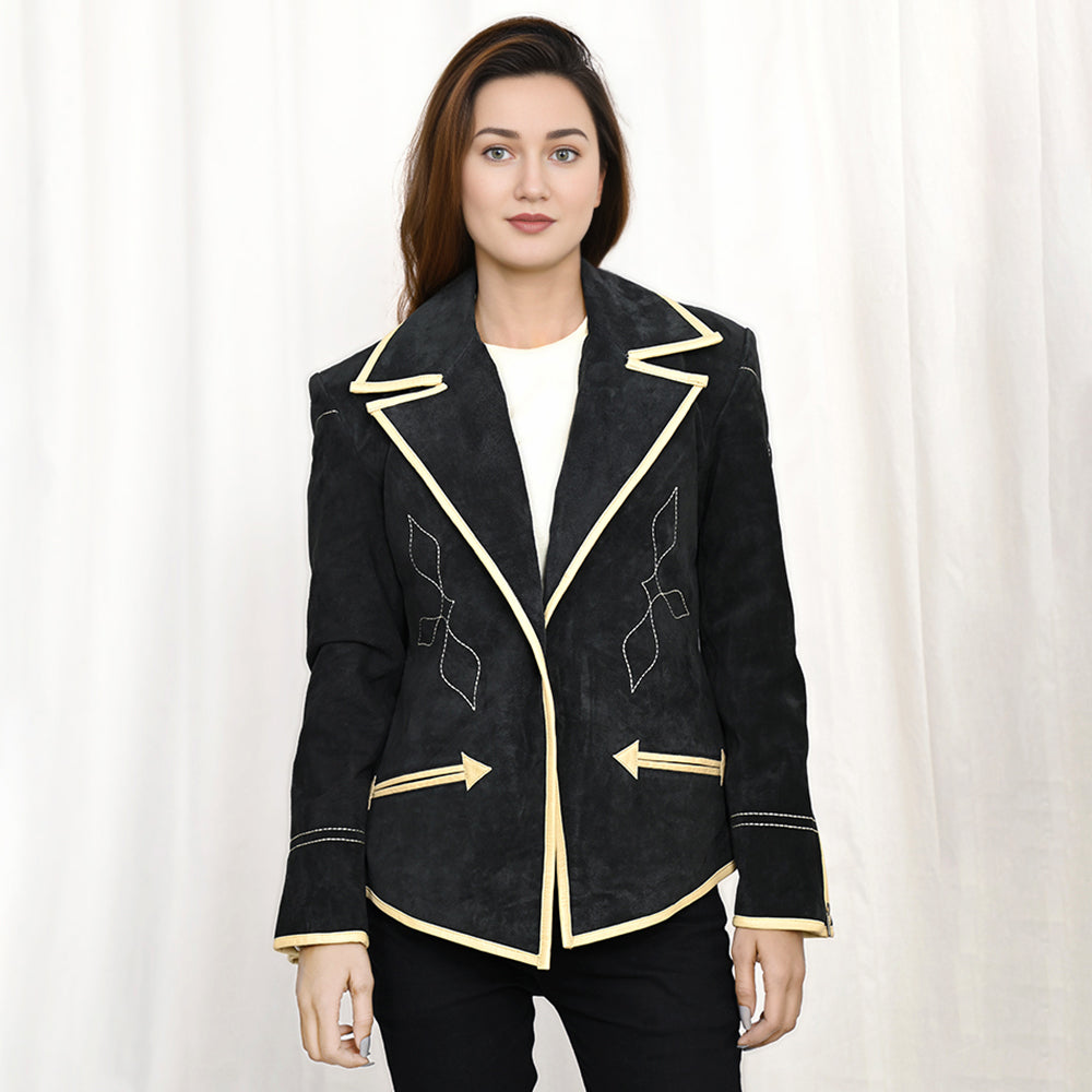 Genuine Vintage  leather Women shirt Blazer jacket  dress ladies girl