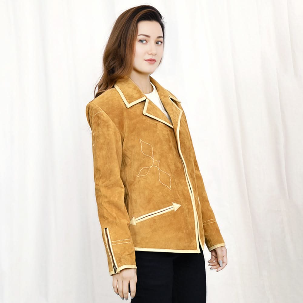 Genuine Vintage  leather Women shirt Blazer jacket  dress ladies girl