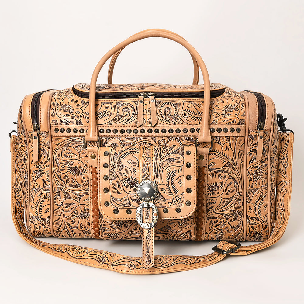 American Darling ADBG1305 Duffel Hand Tooled Genuine Leather Women Bag Western Handbag Purse