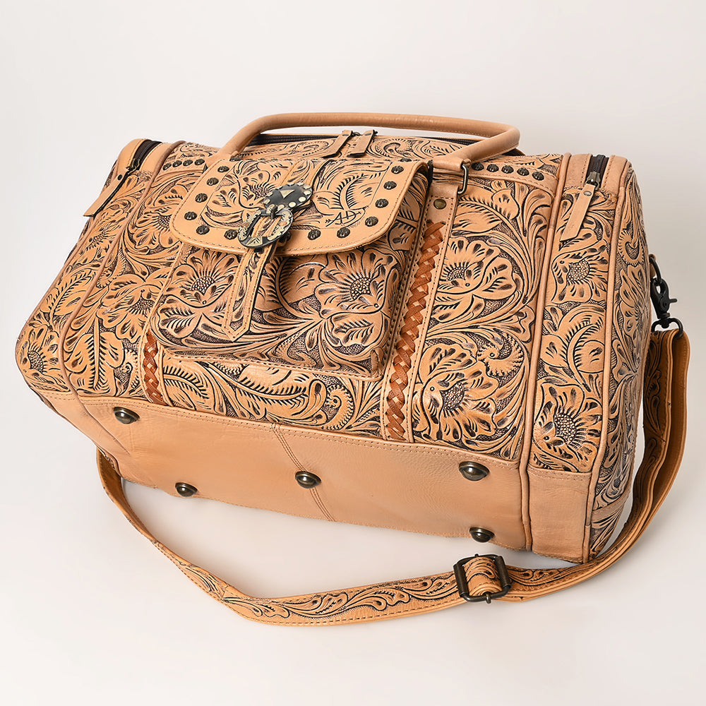 American Darling ADBG1305 Duffel Hand Tooled Genuine Leather Women Bag Western Handbag Purse
