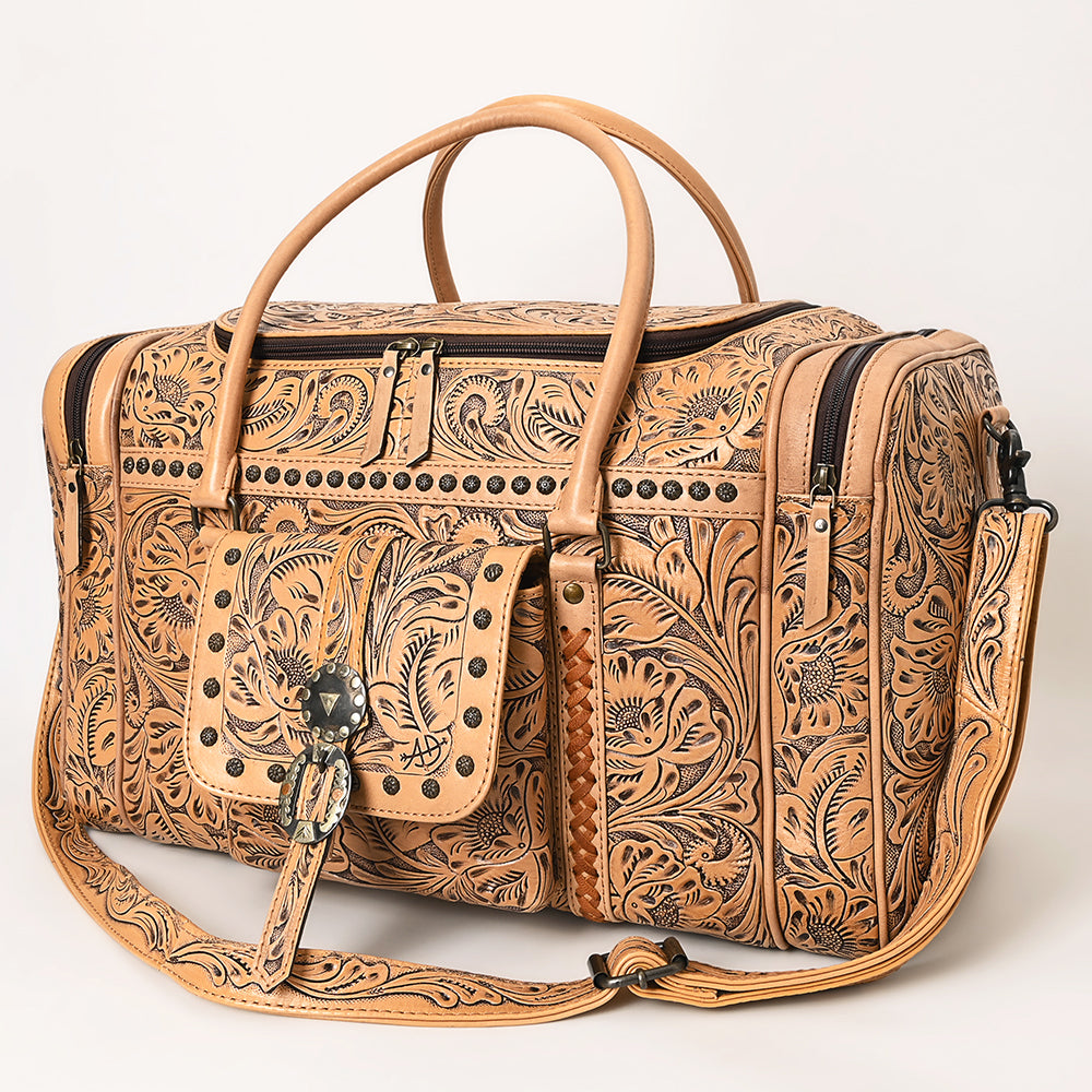 American Darling ADBG1305 Duffel Hand Tooled Genuine Leather Women Bag Western Handbag Purse