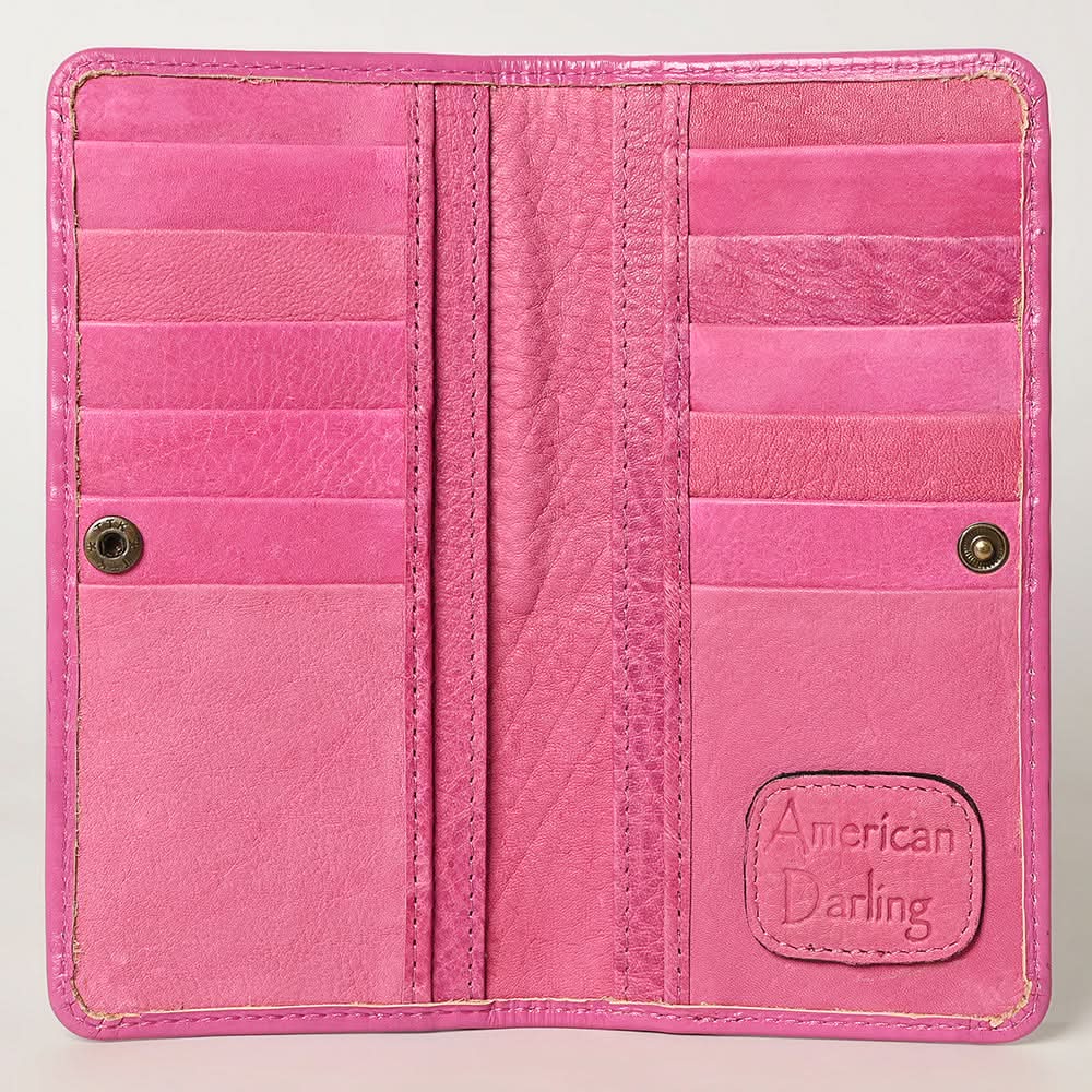 American Darling Wallet Hand Tooled Genuine Leather Women Bag Western Handbag Purse