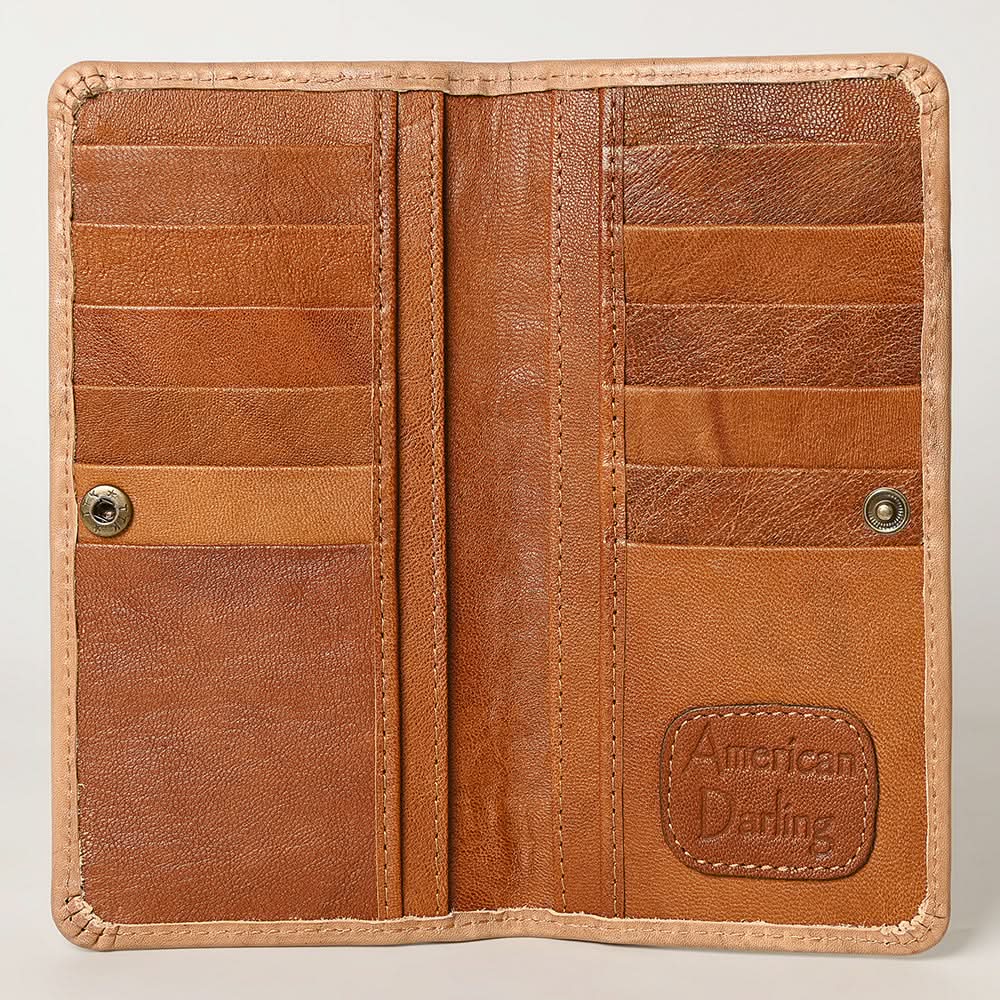 American Darling Wallet Hand Tooled Genuine Leather Women Bag Western Handbag Purse