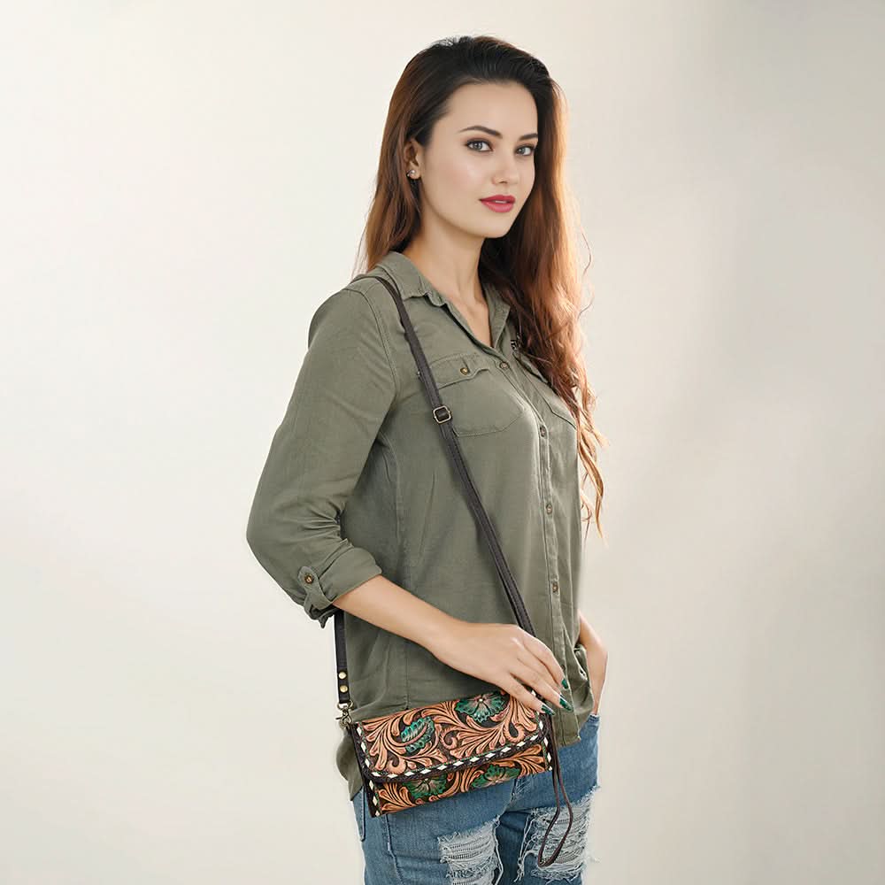 ADBGA489 American Darling Hand Tooled Genuine Leather Women Bag Western Handbag Purse