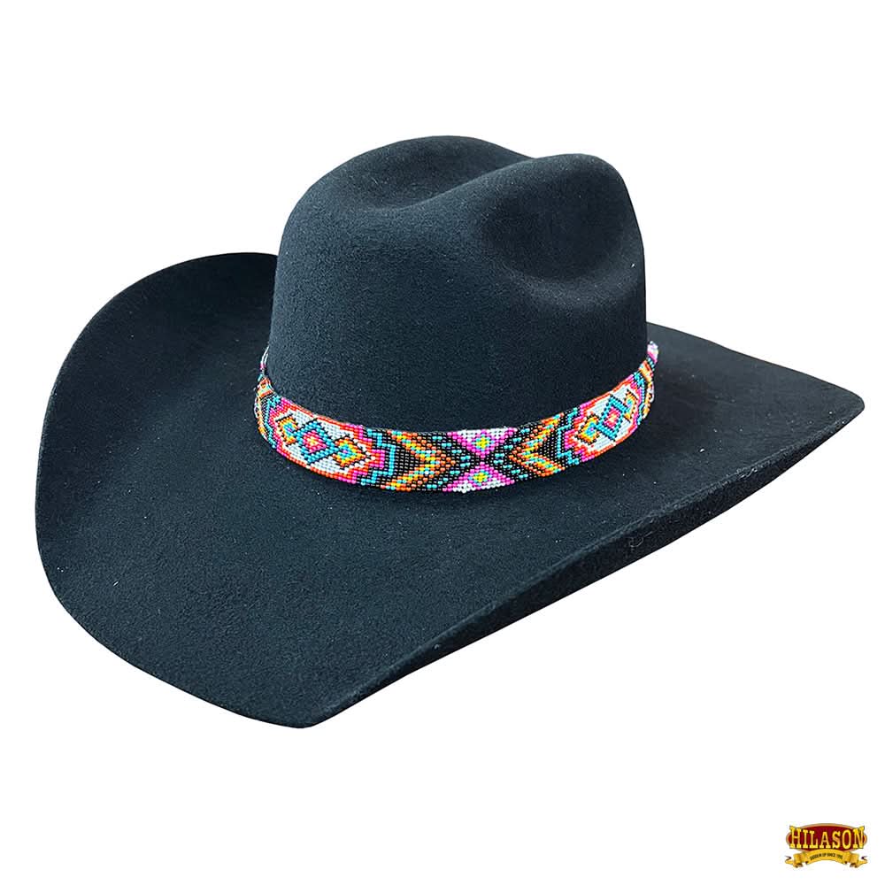 HILASON Beaded  American Style Western Cowgirl Handmade Hatband Tan