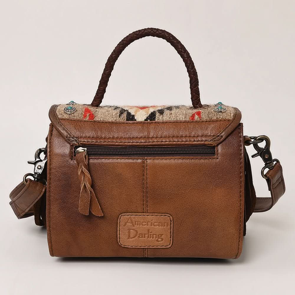 American Darling Briefcase Saddle Blanket Hair On Genuine Leather women bag western handbag purse