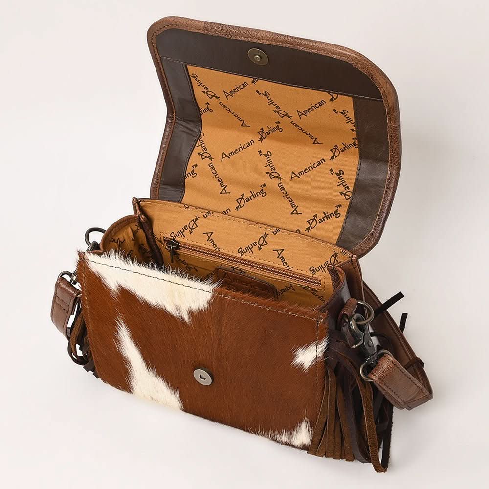 American Darling Briefcase Saddle Blanket Hair On Genuine Leather women bag western handbag purse