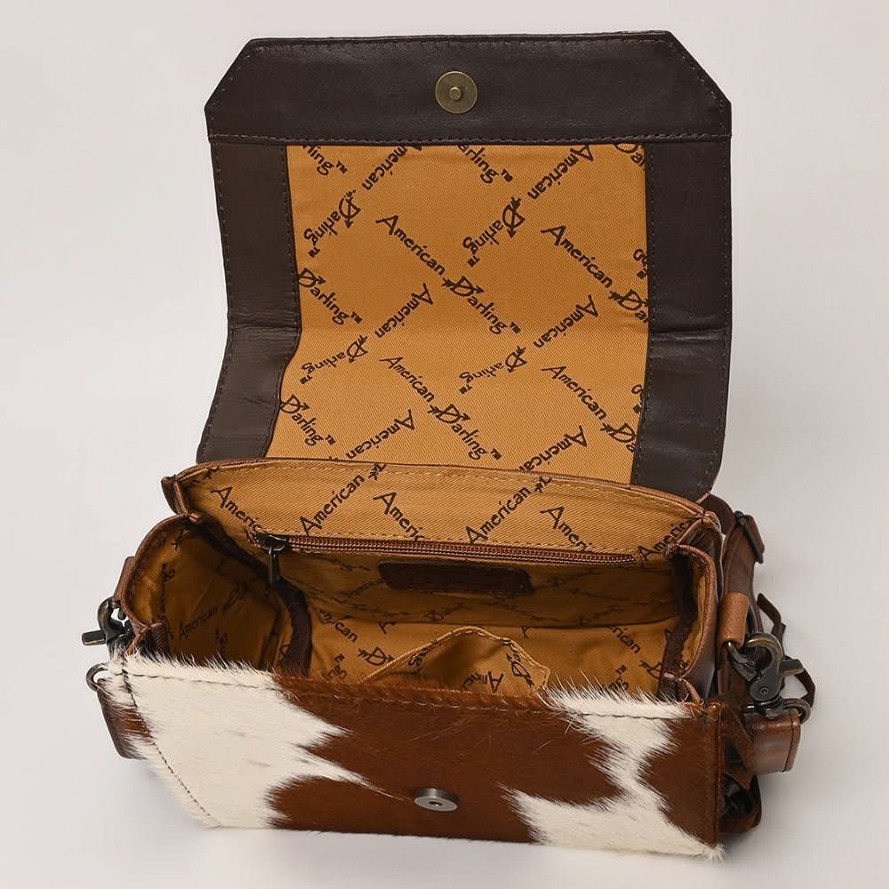American Darling Briefcase Saddle Blanket Hair On Genuine Leather women bag western handbag purse
