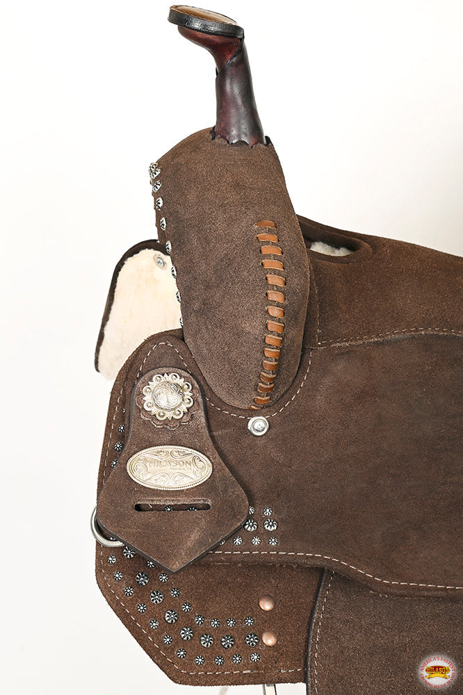 15 In Hilason Flex Tree Western Horse Trail Barrel American Leather Saddle Brown