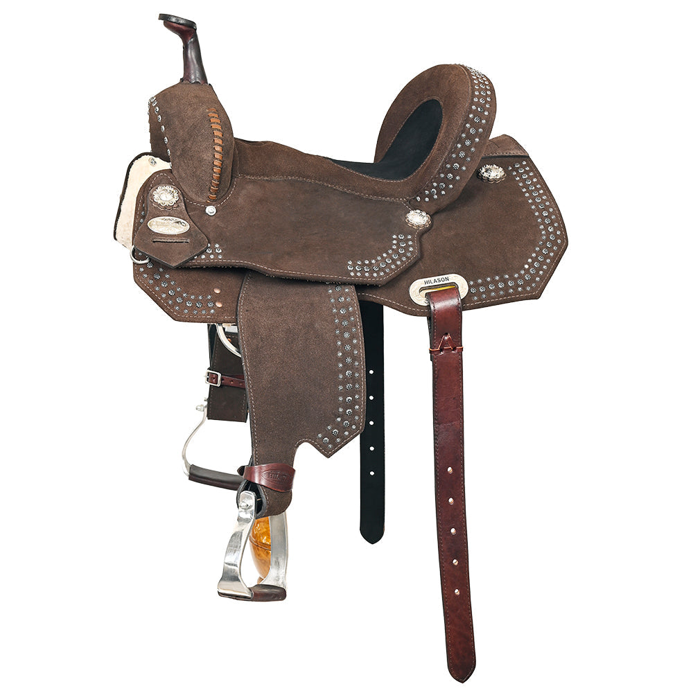 15 In Hilason Flex Tree Western Horse Trail Barrel American Leather Saddle Brown