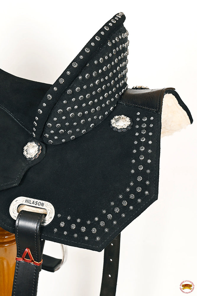 15 In Hilason Flex Tree Western Horse Trail Barrel American Leather Saddle Black
