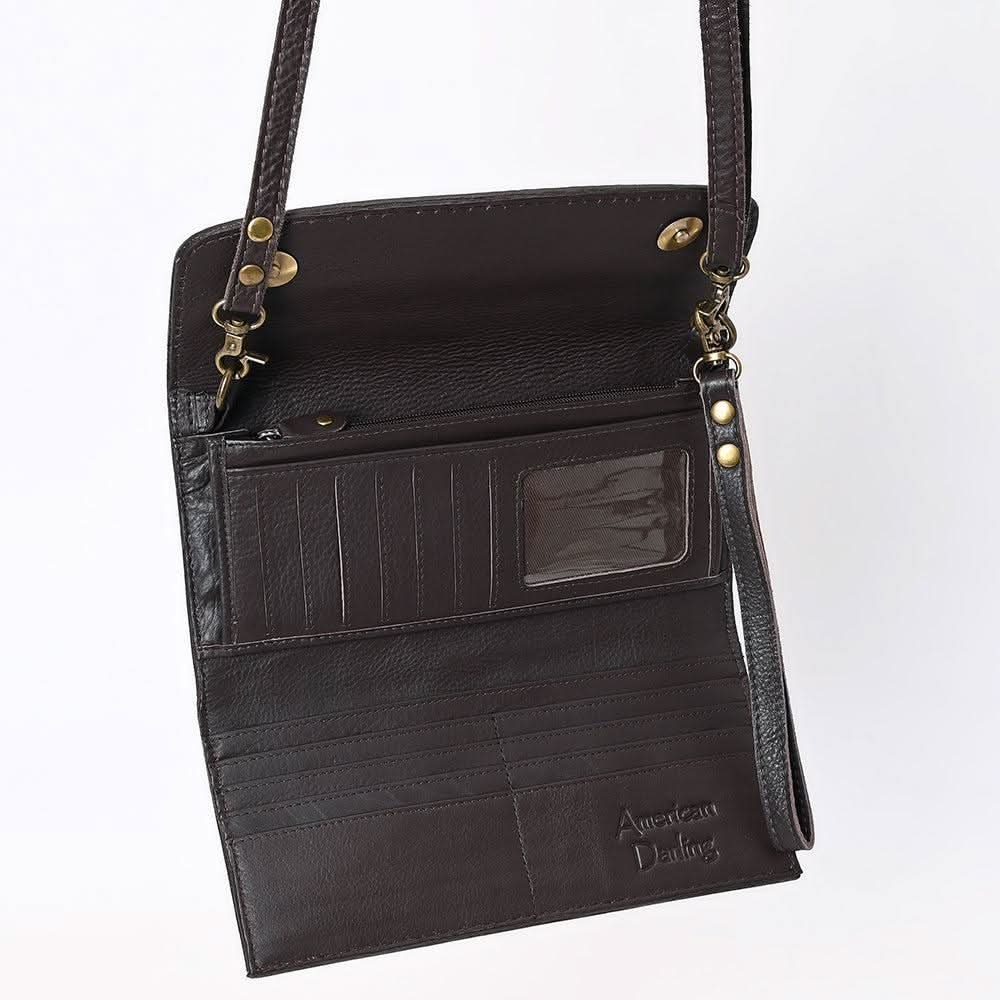 American Darling Hand Tooled Genuine Leather Wallet Bag